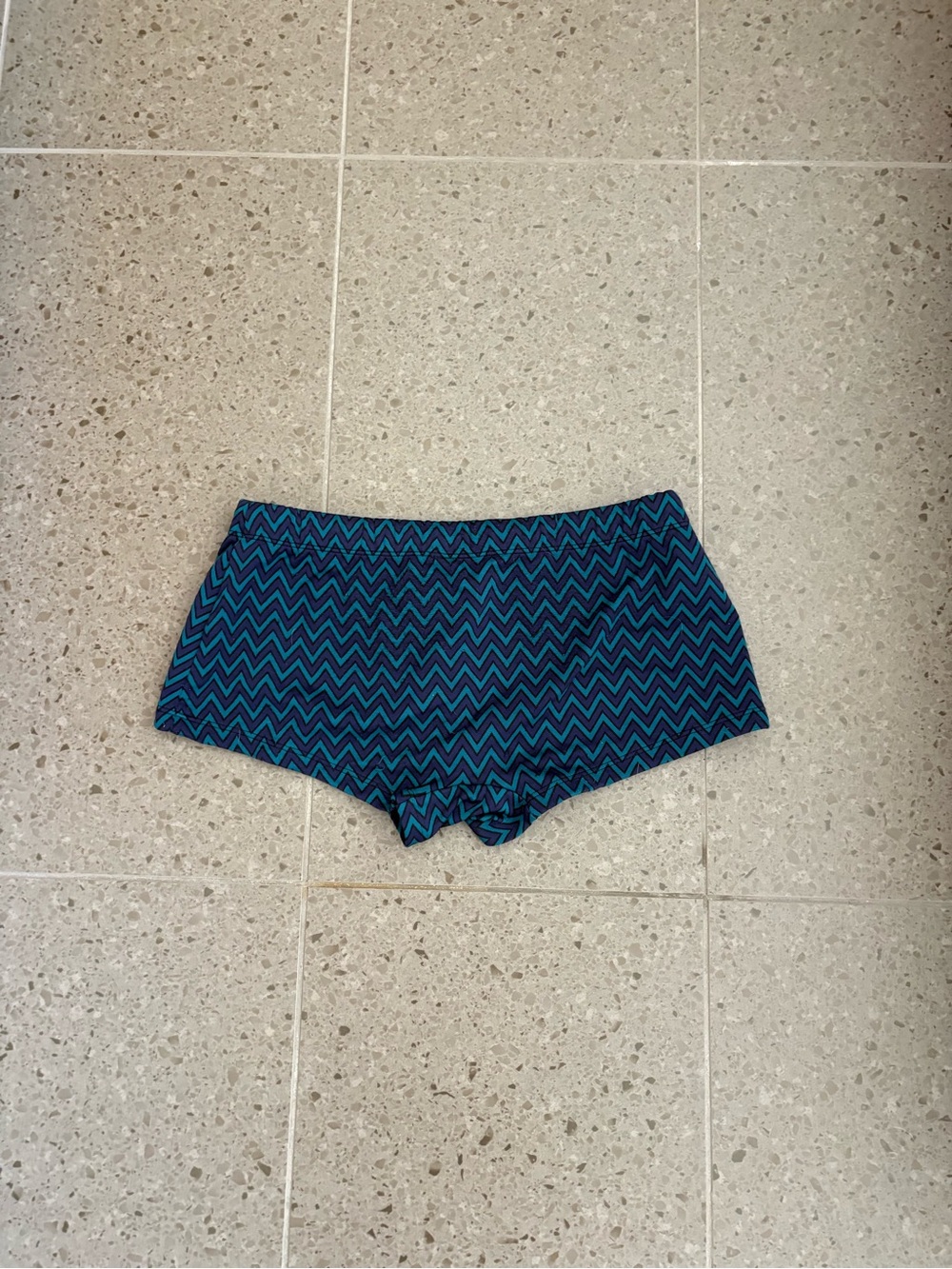 Mr. Turk Men’s Chevron Print Swim Shorts - Teal & Navy - Picture 2 of 5